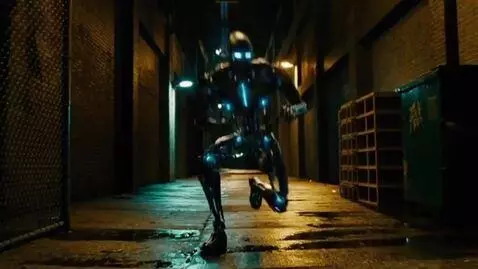 AI Video from prompt: A base humanoid model of a robot, performing a c