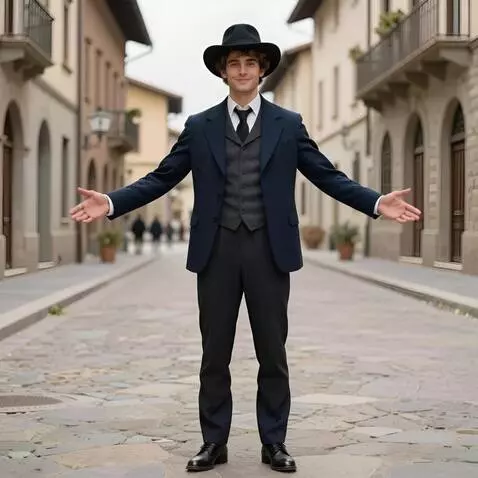 AI Video from prompt: The young man, with a kind smile on his face, lo