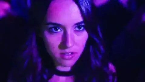 AI Video from prompt: fast cinematic cuts, flashing purple and blue li