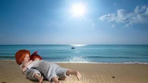 AI Video from prompt: Toddler boys fight,clinch and roll over each oth