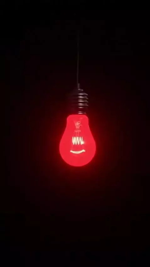 AI Video from prompt: a red neon light bulb flickering and shattering 