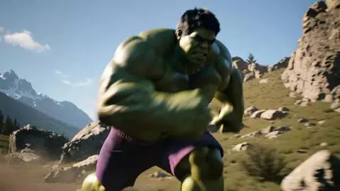 AI Video from prompt: Hulk run fast