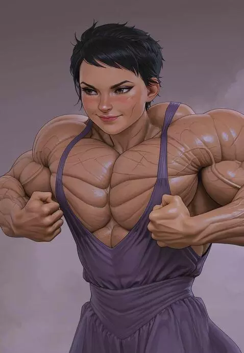 AI Video from prompt: Bodybuilder flexing pectorals muscle, pecs bounc