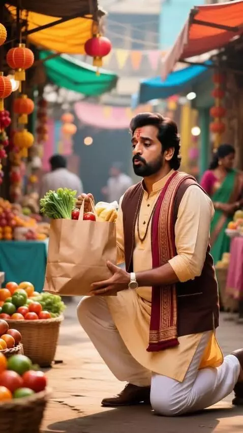 AI Video from prompt: Middle-aged funny Indian man inspired by Baburao