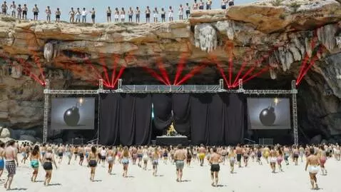 AI Video from prompt: the people on the beach are dancing a different 