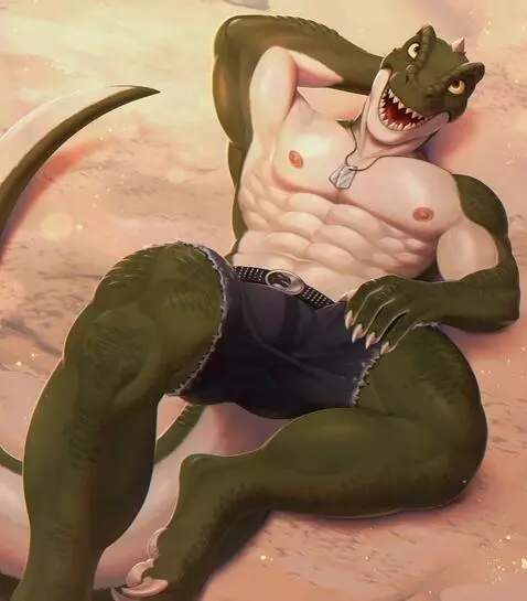 AI Video from prompt: T-rex dude is relaxing on the beach Intel some f