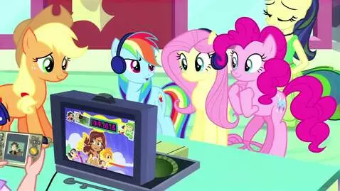 AI Video from prompt: Applejack, Fluttershy, Pinkie Pie, and Rainbow D