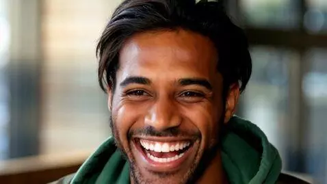 AI Video from prompt: A man laughing