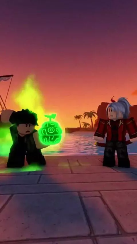 AI Video from prompt: roblox 3d animation trailer battle blox fruits n