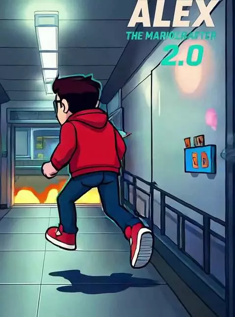 AI Video from prompt: Character runs down the hall to escape the massi