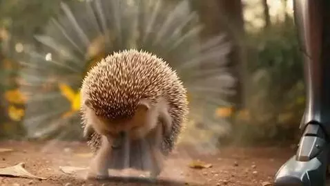AI Video from prompt: The hedgehog sneezes, an explosion like an atomi