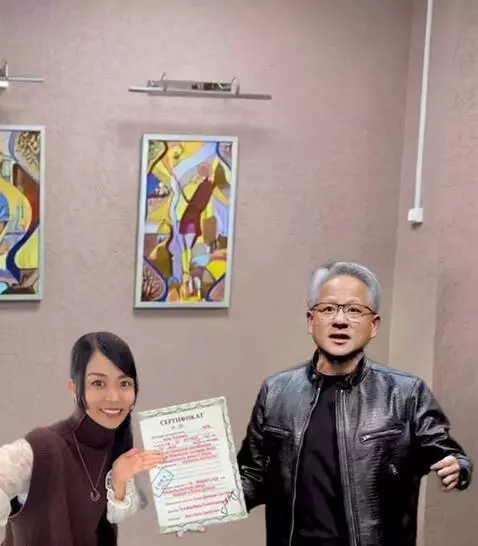 AI Video from prompt: A gray-haired man and a long-haired girl are pos