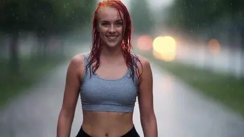 AI Video from prompt: a girl with blue eyes. She has a beautiful face,