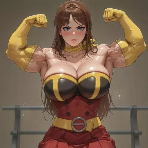AI Video from prompt: Bodybuilder female flexing muscles,  massive mus
