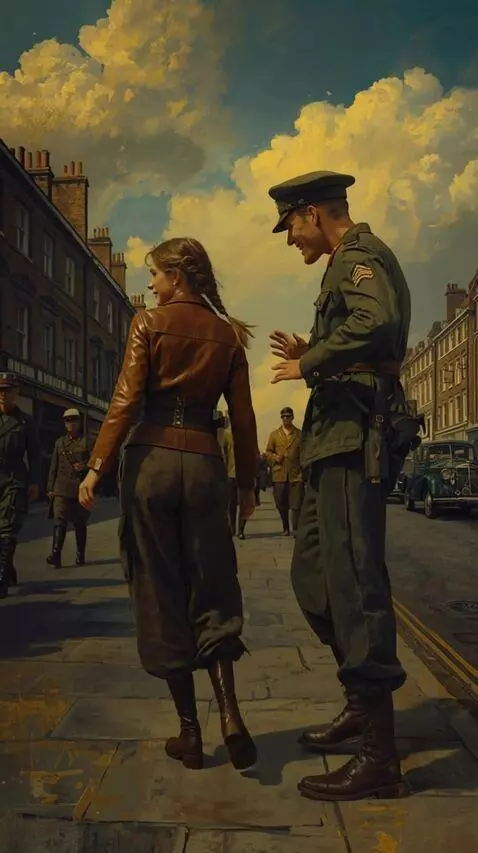 AI Video from prompt: Cars drive by, people walk by, a woman hits a ma