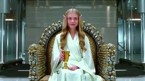 AI Video from prompt: A beautiful thin/graceful girl in a white and si