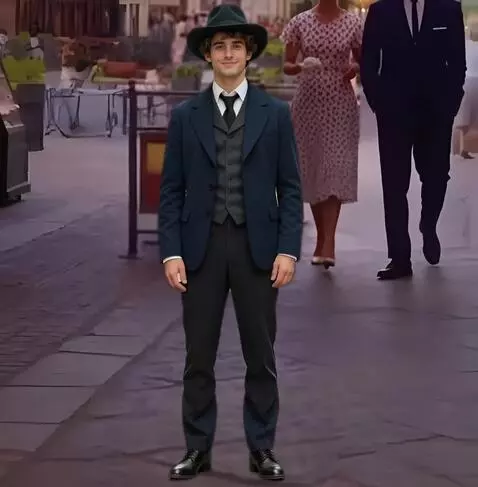 AI Video from prompt: The young man is smiling, in joyful anticipation