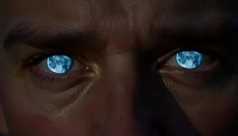 AI Video from prompt: The guy's eyes are in close-up, the camera is st