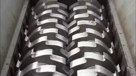 AI Video from prompt: Static camera, top view of an industrial shredde