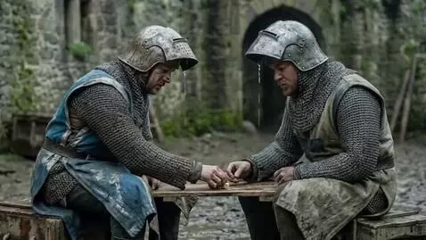 AI Video from prompt: Visual Action: Medium Close-Up. Two exhausted an