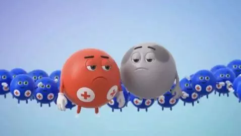 AI Video from prompt: to the red and gray circle, the same circles sta