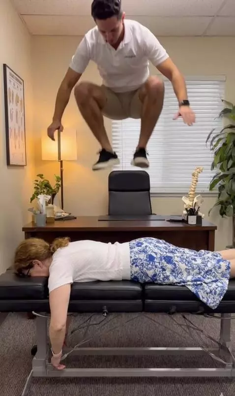 AI Video from prompt: He looks intensely focused. He jumps extremely h