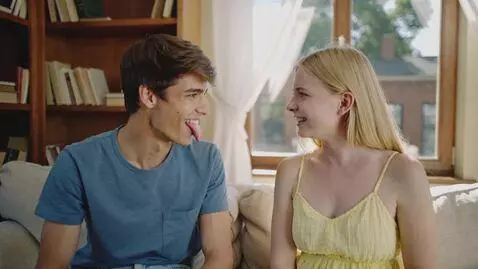 AI Video from prompt: Two people make faces