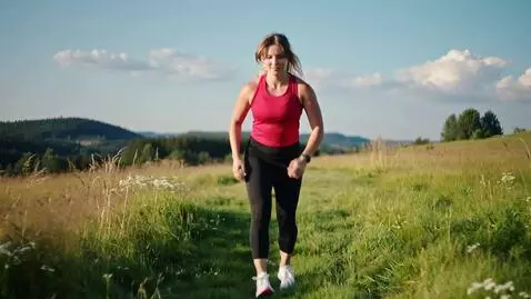 AI Video from prompt: She starting jump and her bouncing