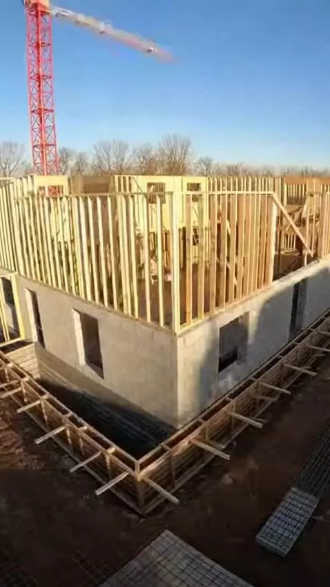 AI Video from prompt: Create a video of construction work from foundat