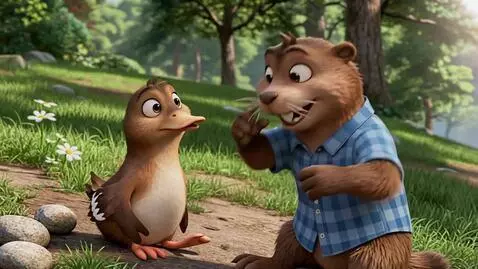 AI Video from prompt: Create a 30‑second animated video. A beaver tell