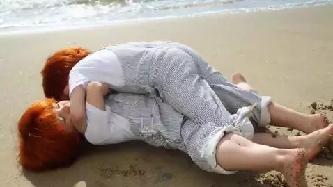 AI Video from prompt: two boys fight,one boy lay on his back,the other