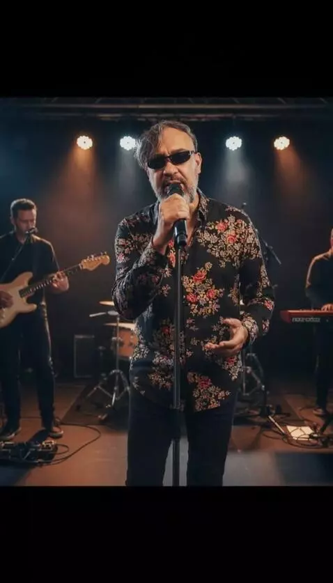 AI Video from prompt: Realistic video. High quality. A man in dark gla