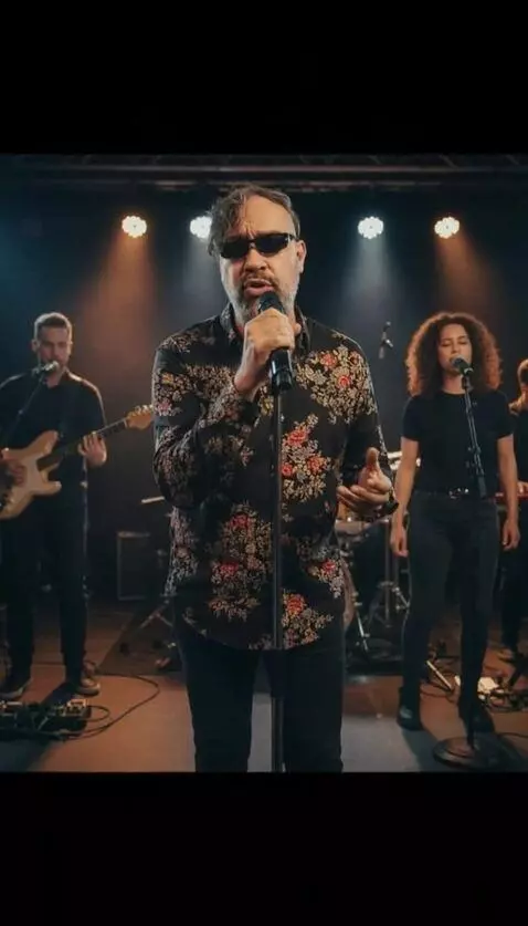 AI Video from prompt: Realistic video. High quality. A man in dark gla