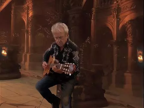 AI Video from prompt: The Guitarist plays the intro guitar, the candle