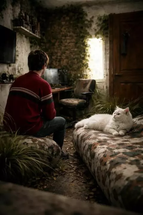 AI Video from prompt: The picture doesn't move, the grass is swaying, 