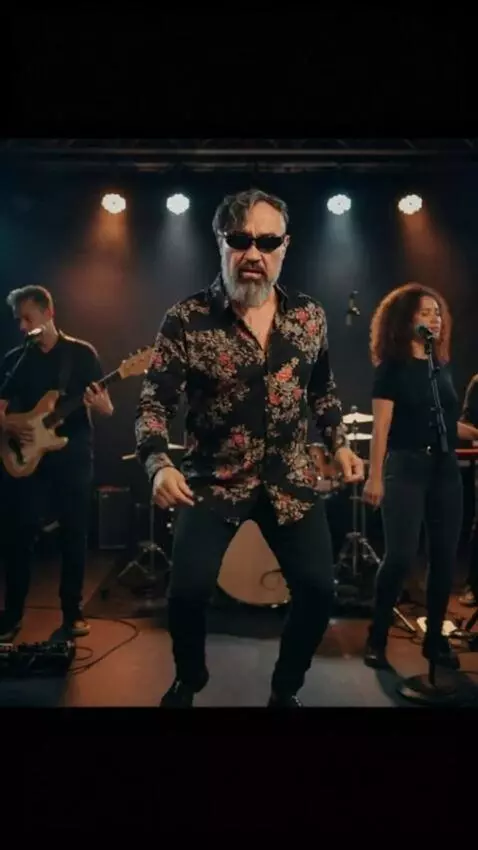 AI Video from prompt: Realistic video. High quality. A man in dark gla