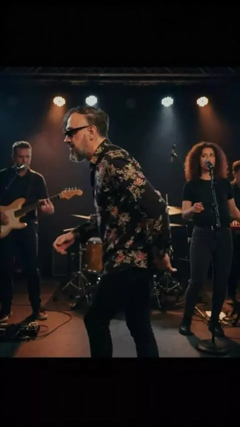 AI Video from prompt: Realistic video. High quality. A man in dark gla