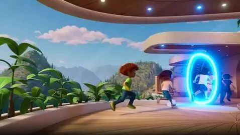 AI Video from prompt: Have the kids run thru the Admazo Portal and arr