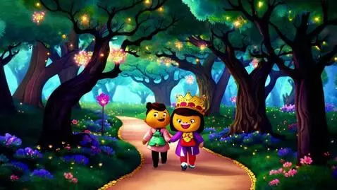 AI Video from prompt: Cartoon Chan Lee and the real one are walking to