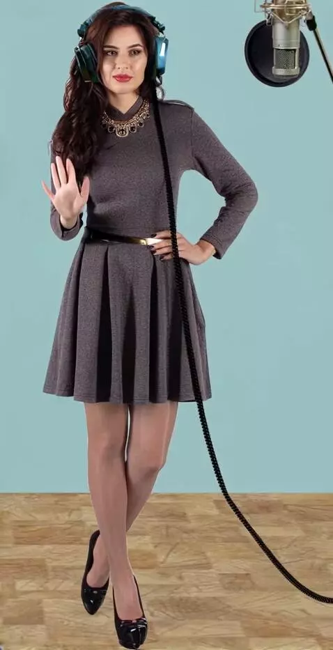 AI Video from prompt: a young woman in a recording studio. I did an un