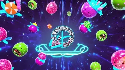 AI Video from prompt: “A vibrant, surreal sci-fi snack universe — colo