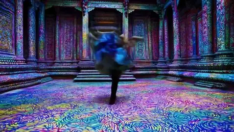 AI Video from prompt: Setting : Buddhist Temple  Weirdcore: Horror mov
