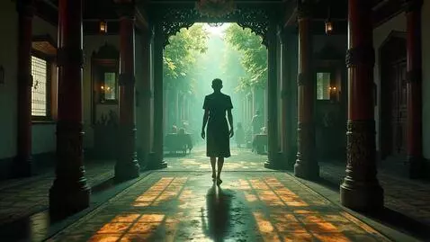 AI Video from prompt: Setting : Buddhist Temple  Weirdcore: Horror mov