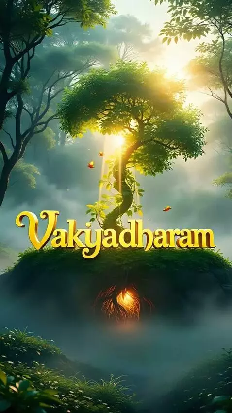 AI Video from prompt: “Vakyadharam” grows like a vine in 3D  calligrap