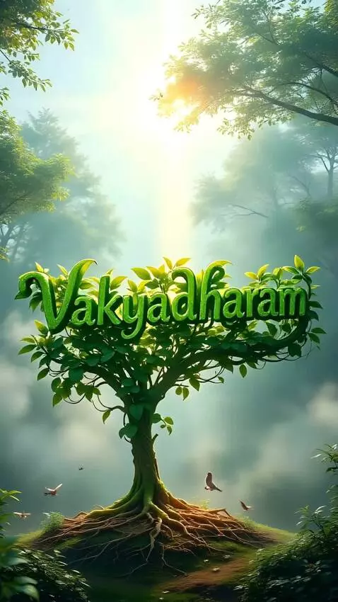 AI Video from prompt: “Vakyadharam” grows like a vine in 3D  calligrap