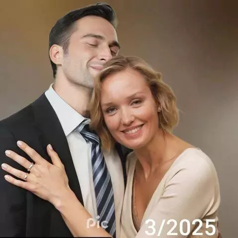 AI Video from prompt: 1. The couple are hugging each other: she is lyi