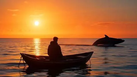AI Video from prompt: a lonely traveler sitting on a boat in open sea 