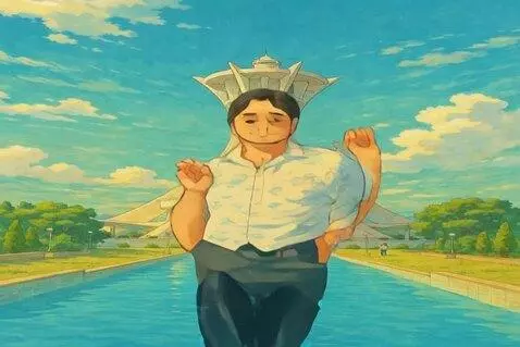 AI Video from prompt: The man in the picture is jumping in the swimmin