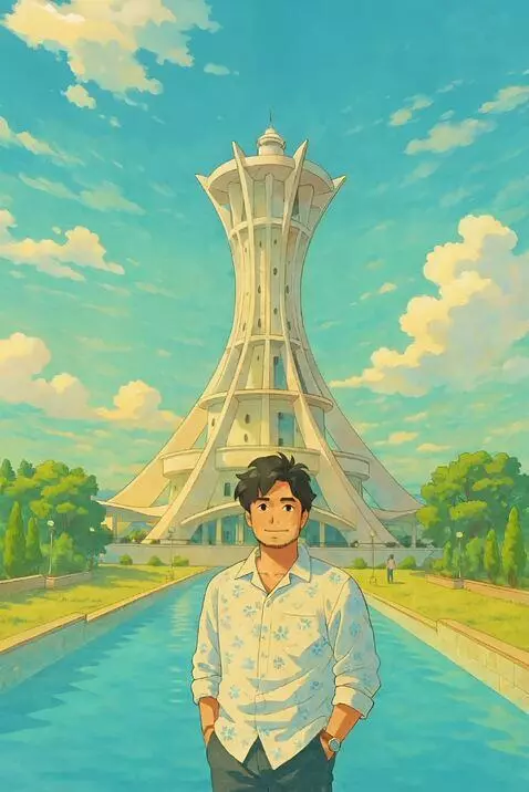 AI Video from prompt: The man in the picture is jumping in the swimmin