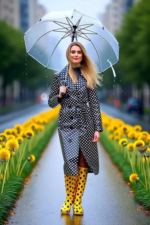 AI Video from prompt: Beautiful woman-model with long blonde hair, wea